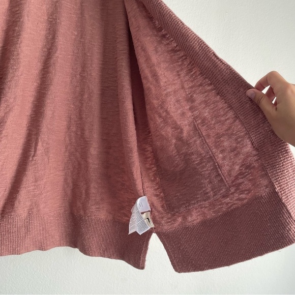 Madewell postscript pink long line cardigan sweater with pockets - Picture 4 of 8